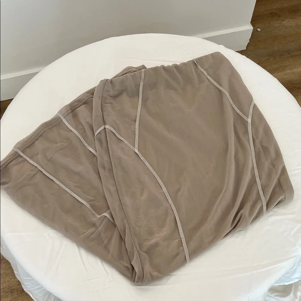 Topshop Taupe Lightweight Seam Skirt